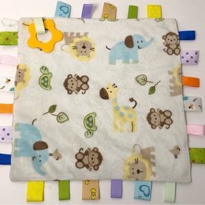 Jungle Lovey with Ribbon Tags Attached Yellow Teether from Zoomy Minkie Fabric